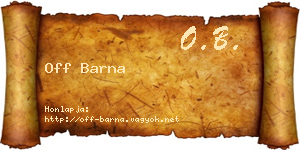 Off Barna névjegykártya